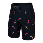 Saxx Mens Betawave 9" Swim Shorts -  Sunset Waves - Black