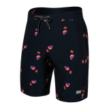 Saxx Mens Betawave 9" Swim Shorts -  Sunset Waves - Black