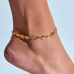 Pura Vida Enamel Mariner Chain Anklet ~ Gold