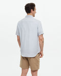 Tentree Mens Dundas Button Front Shortsleeve Shirt - Blue Haze