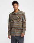 RVCA Mens Dayshift Blanket Flannel Long Sleeve - Mushroom