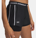 Under Armour Women's UA Tech Play Up 2-in-1 Shorts - Black / White - 001