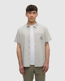 Tentree Mens Hopkins Shortsleeve Button Up Pocket Shirt - Sand Stone Graphite