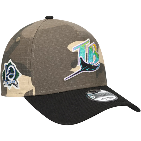 New Era Tampa Bay Rays Camo Crown A-Frame 9FORTY Snapback Hat