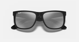 Ray-Ban Justin Sunglasses - Rubber Black W/ Grey Mirror Silver