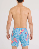 Saxx Mens Oh Buoy 2N1  Volley 7" Swim Short -  Nocturnal Orchid - Azure