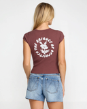 RVCA Women's Ribbed Slim Tee - Terra Brown