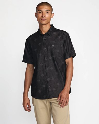 RVCA Mens Frame SS Shirt - Black Grey