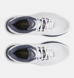 Under Armour Mens Drive Pro Golf Shoes - White / Metallic Gold / Downpour Gray - 103