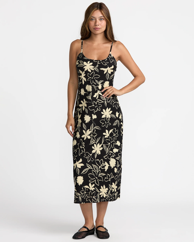 RVCA Womens Aelia Midi Dress - Black Floral