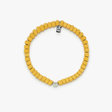 Pura Vida Coated Hematite Stretch Bracelet ~ Yellow