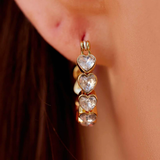 Pura Vida Stone Heart Hoop Earrings ~ Gold
