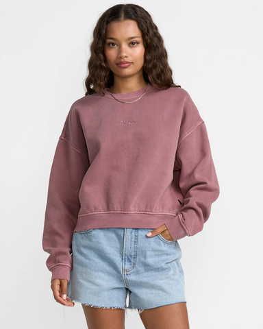 RVCA Womens Forever Fleece Sweatshirt - Acid Brown