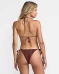RVCA Womens Sweetness Halter Tri Bikini Top - Mocha