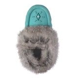 Manitobah Kids Mini Suede Moccasin - Turquoise