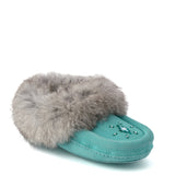 Manitobah Kids Mini Suede Moccasin - Turquoise