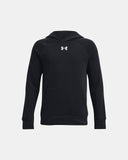 Under Armour Boys' Rival Fleece Hoodie - Black / White - 001