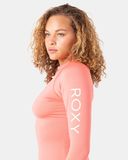 Roxy Women's Whole Hearted Long Sleeve Rashguard - Hotcoral