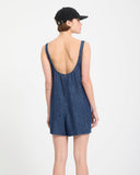 Volcom Women's Lived In Short Romper - Deja Blue