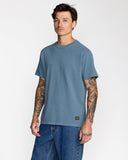 RVCA Mens Midweight Label Short Sleeve Tee - Vintage Navy