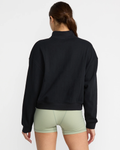 RVCA Womens Recess Half Zip Crew - Black