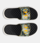 Under Armour Boys' UA Ignite Pro 8 Graphic Slides - Marine OD Green / City Khaki / Blaze Orange - 390