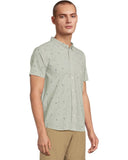 RVCA Mens Exotica Seersucker SS Shirt - Green Tea
