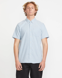 Volcom Mens Everett Oxford Short Sleeve Button Up Shirt - Wrecked Indigo