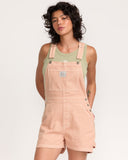 RVCA Womens Drea Short Overalls - Clay