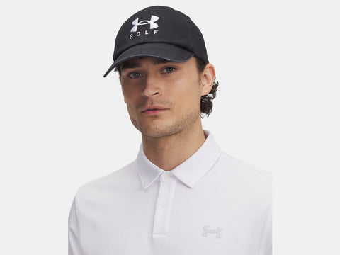 Under Armour Men's UA Drive96 Adjustable Cap - Black/White - 001