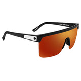 Spy Flynn 5050 Sunglasses - Soft Matte Black - Happy Orange Mirror Polar