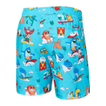 Saxx Mens Oh Buoy Stretch Volley 5" Swim Short - Water Whirled