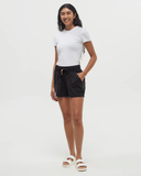 Tentree Women's Tencel Instow Twill Mid-Rise Pull-On Shorts - Meteorite Black
