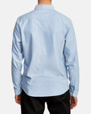 RVCA Mens That'll Do Stretch Long Sleeve Shirt - Oxford Blue