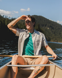 Tentree Mens Hopkins Shortsleeve Button Up Pocket Shirt - Sand Stone Graphite