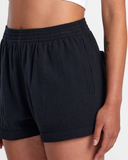 RVCA Womens Sawyer Cotton Crinkle Short - Black