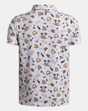 Under Armour Boys' UA Matchplay Printed Polo - White / Orange Bloc / Castlerock - 100