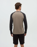 Tentree Men's TreeBlend Baker Henley Longsleeve - Clay Heather Meteorite Black Heather