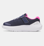 Under Armour Girls' Infant UA Surge 4 AC Running Shoes - Midnight Navy / Rebel Pink / White - 410