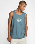RVCA Mens Frond Script Tank - Vintage Navy