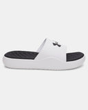 Under Armour Mens UA Ignite Pro 8 Fixed Strap Men's Slides - White / Black - 100