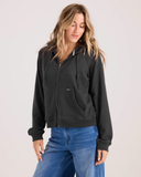 Volcom Womens Lived In Fleece Zip Hoodie - Vintage Black