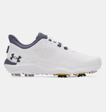 Under Armour Mens Drive Pro Golf Shoes - White / Metallic Gold / Downpour Gray - 103