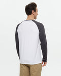 Tentree Mens Baker TreeBlend Classic Longsleeve - White Meteorite Black Heather