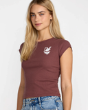 RVCA Women's Ribbed Slim Tee - Terra Brown