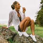 OluKai Womens Huia Slip-On Athletic Shoes - White