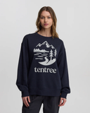Tentree Women's Mountain Trees Crew - Midnight Blue White
