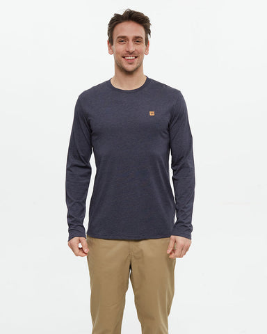 Tentree Mens Baker Longsleeve - Midnight Blue Heather
