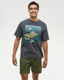 Tentree Mens Emerald Edge Relaxed T-Shirt - Graphite Sagebrush Green