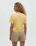 Tentree Women's Lake View Crop T-Shirt - Dusk Yellow Lake View